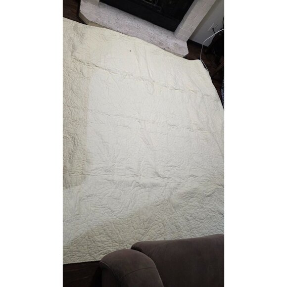 Pottery Barn Kids Floral Patchwork Quilt Throw Blanket Embroidered Daisy Size 86 - Picture 7 of 10